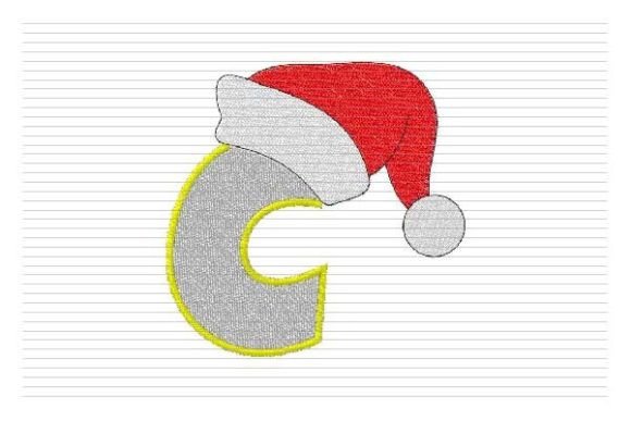 C Letter Christmas Santa Hat