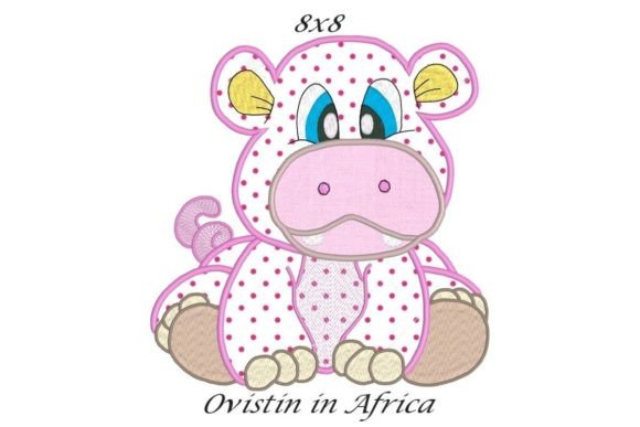 Cute Hippo Applique