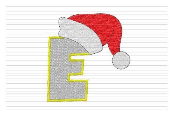 E Letter Christmas Alphabet Santa Hat