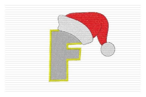 F Letter Christmas Alphabet Santa Hat
