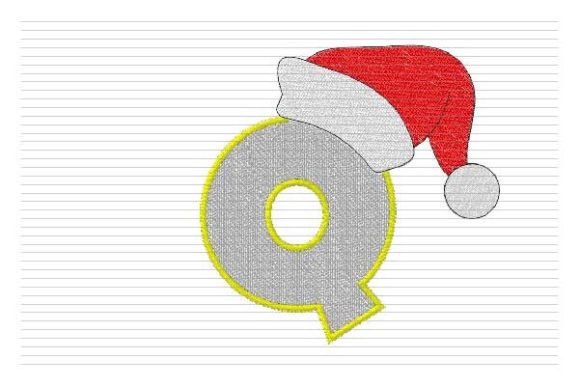 Q Letter Christmas Alphabet Santa Hat