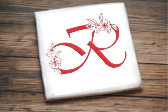 R Floral Monogram Letter