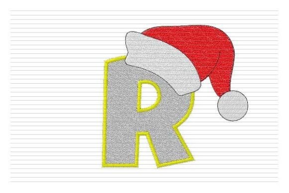 R Letter Christmas Alphabet Santa Hat