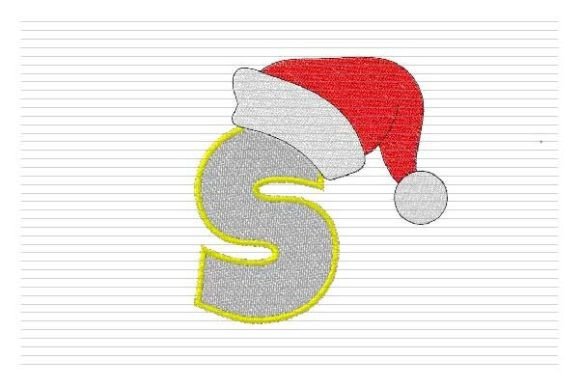 S Letter Christmas Alphabet Santa Hat