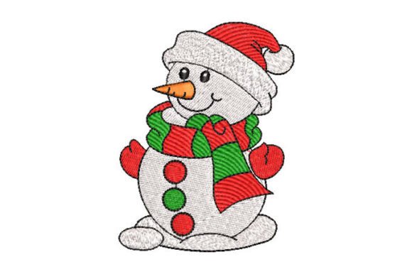 Snowman with Christmas Scarf