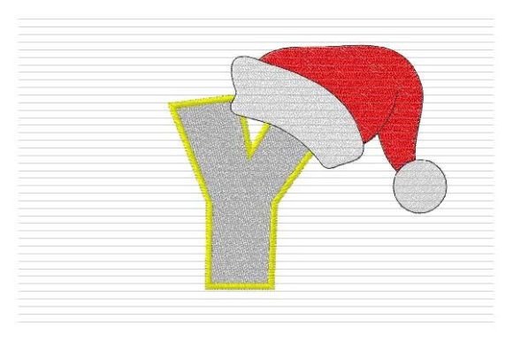Y Letter Christmas Alphabet Santa Hat